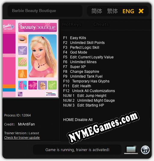 Treinador liberado para Barbie Beauty Boutique [v1.0.1]