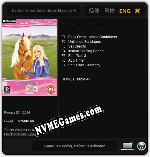 Treinador liberado para Barbie Horse Adventures Mystery Ride [v1.0.3]