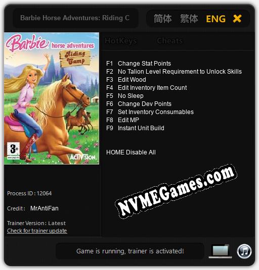 Barbie Horse Adventures: Riding Camp: Trainer +9 [v1.7]