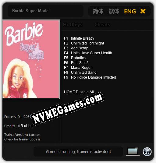 Barbie Super Model: Cheats, Trainer +9 [dR.oLLe]