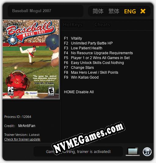 Baseball Mogul 2007: Treinador (V1.0.24)