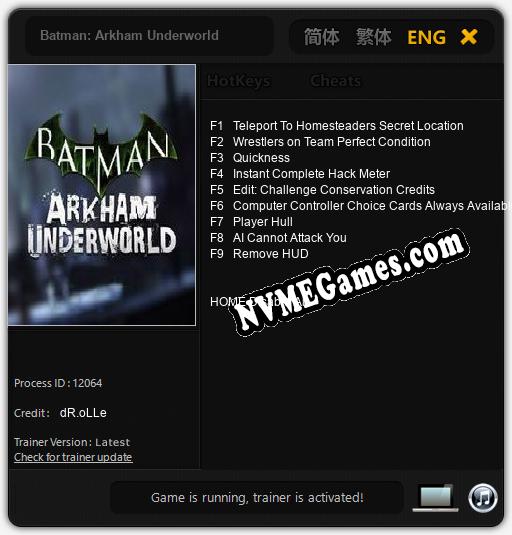 Batman: Arkham Underworld: Cheats, Trainer +9 [dR.oLLe]