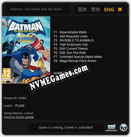 Treinador liberado para Batman: The Brave and the Bold [v1.0.1]