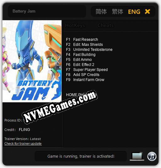 Battery Jam: Cheats, Trainer +9 [FLiNG]