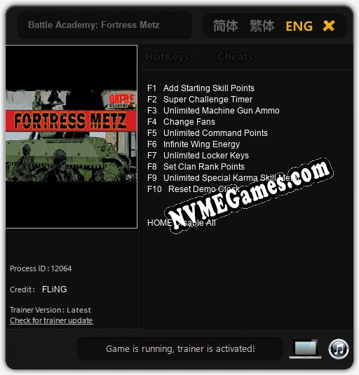 Battle Academy: Fortress Metz: Treinador (V1.0.68)