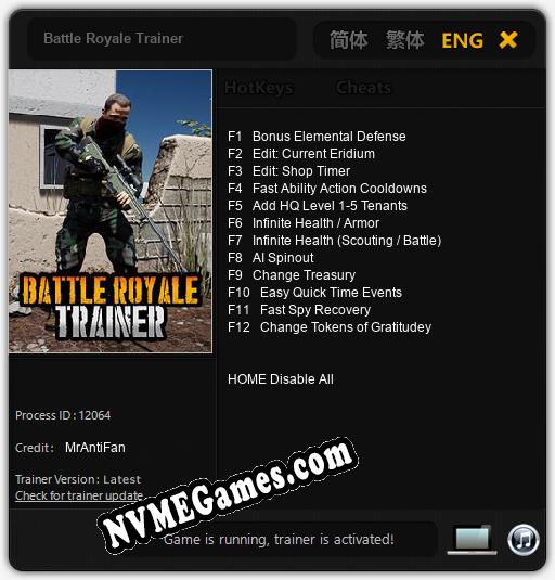 Battle Royale Trainer: Trainer +12 [v1.7]