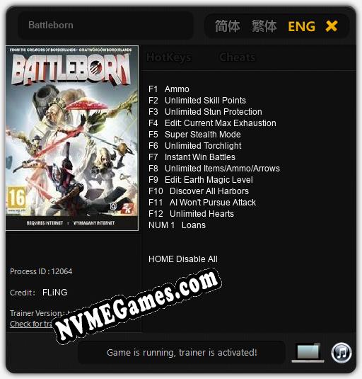 Treinador liberado para Battleborn [v1.0.6]