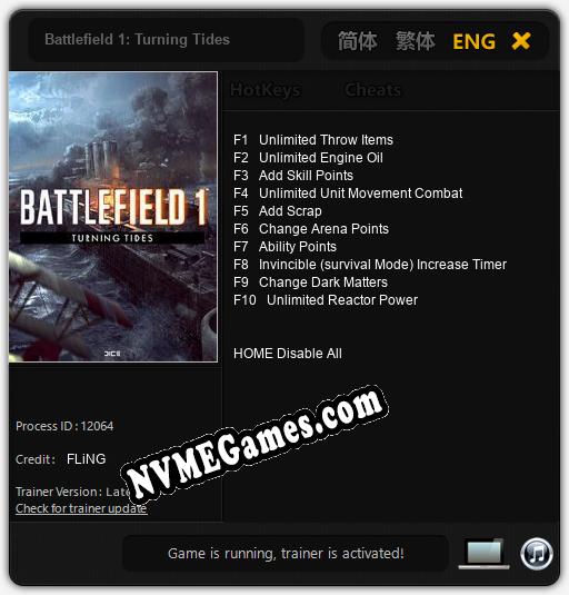 Battlefield 1: Turning Tides: Trainer +10 [v1.5]