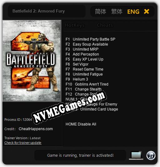 Battlefield 2: Armored Fury: Cheats, Trainer +15 [CheatHappens.com]