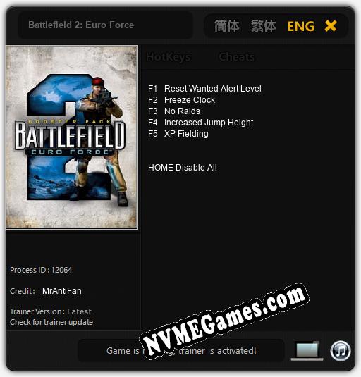 Battlefield 2: Euro Force: Cheats, Trainer +5 [MrAntiFan]