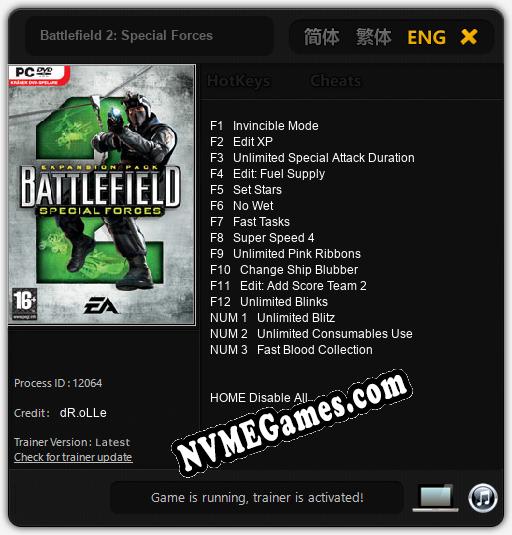 Battlefield 2: Special Forces: Trainer +15 [v1.3]