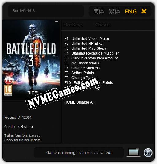 Battlefield 3: Cheats, Trainer +11 [dR.oLLe]