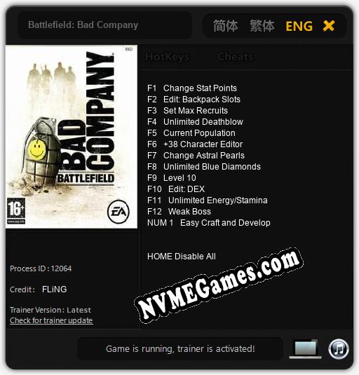 Battlefield: Bad Company: Trainer +13 [v1.7]