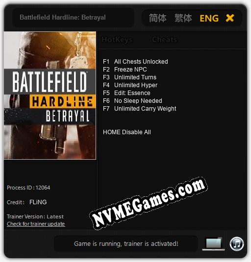 Battlefield Hardline: Betrayal: Trainer +7 [v1.3]