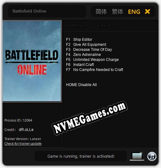 Battlefield Online: Trainer +7 [v1.5]