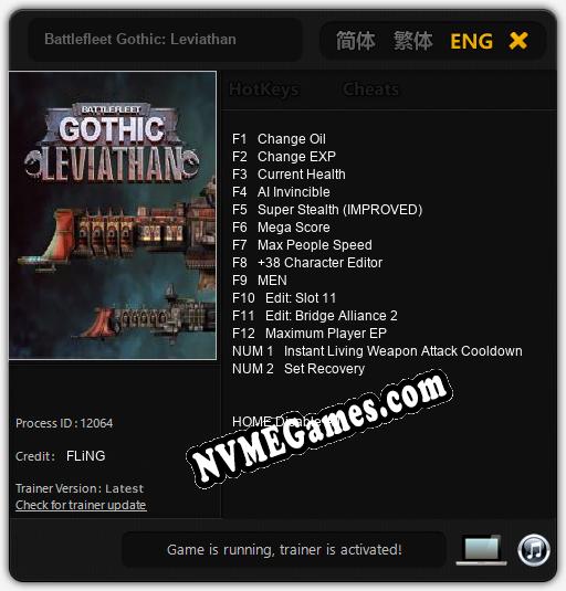 Battlefleet Gothic: Leviathan: Trainer +14 [v1.3]