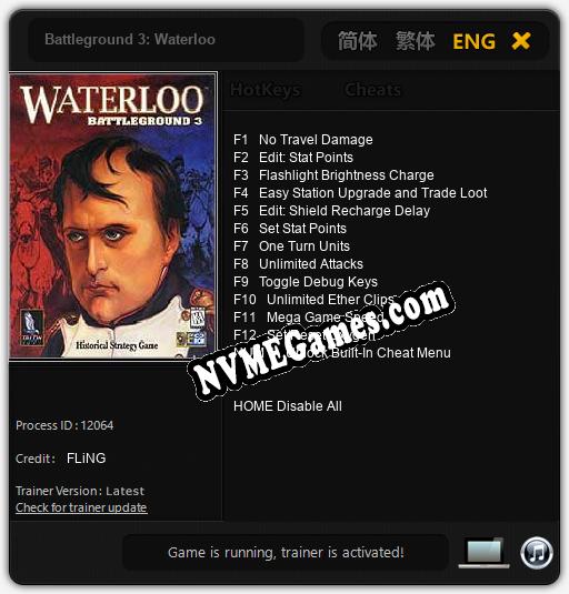 Battleground 3: Waterloo: Cheats, Trainer +13 [FLiNG]