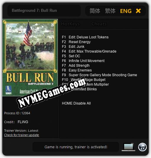 Battleground 7: Bull Run: Treinador (V1.0.19)