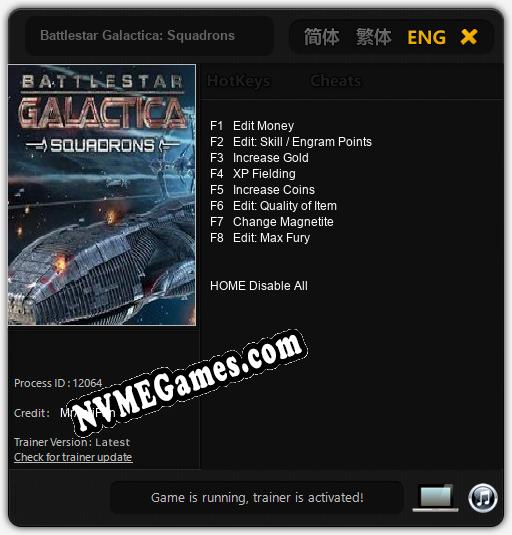 Battlestar Galactica: Squadrons: Trainer +8 [v1.1]