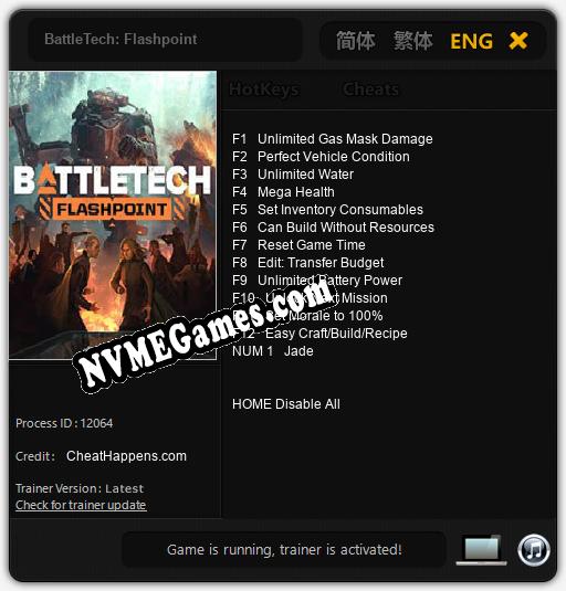 BattleTech: Flashpoint: Trainer +13 [v1.6]