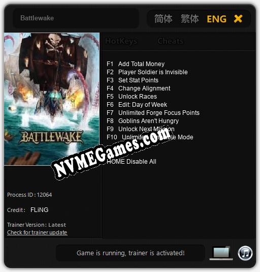 Battlewake: Treinador (V1.0.42)