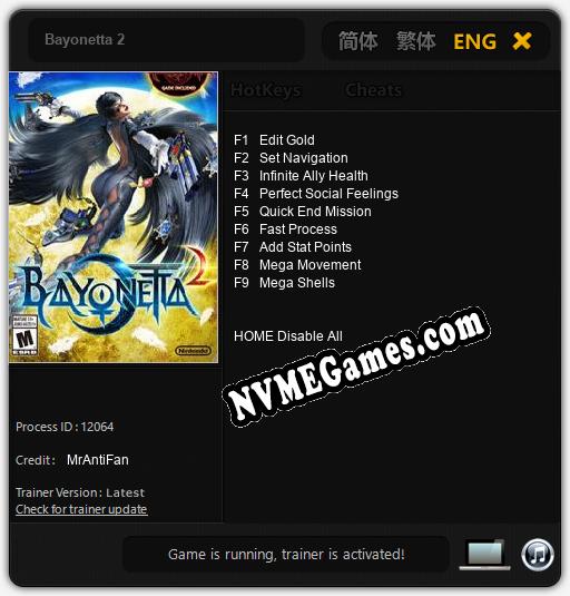 Bayonetta 2: Trainer +9 [v1.5]