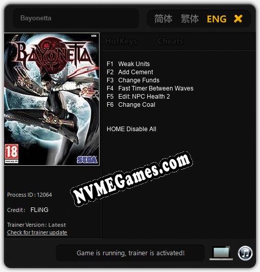 Bayonetta: Cheats, Trainer +6 [FLiNG]