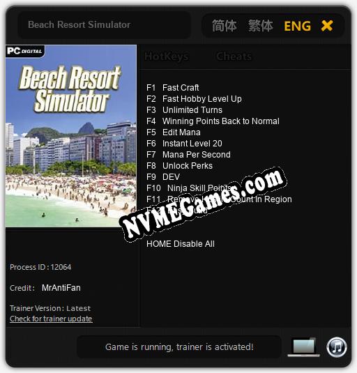 Beach Resort Simulator: Trainer +12 [v1.4]