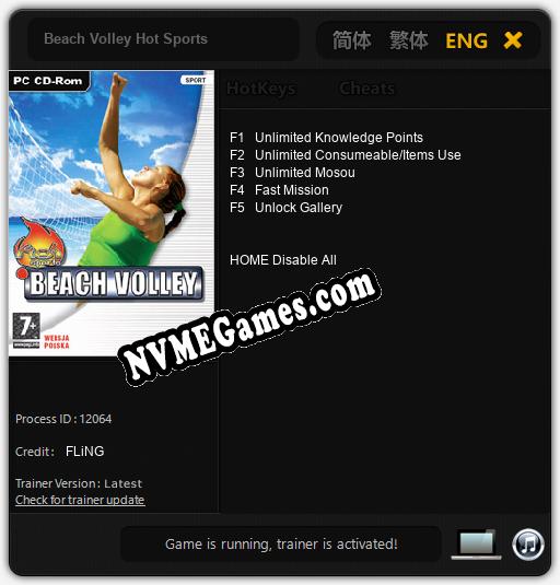 Treinador liberado para Beach Volley Hot Sports [v1.0.4]