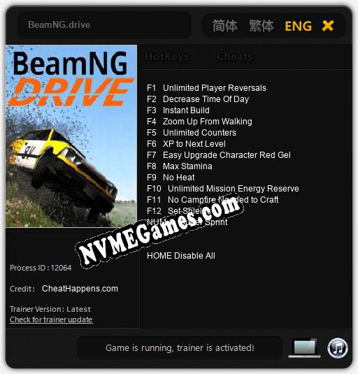 Treinador liberado para BeamNG.drive [v1.0.9]