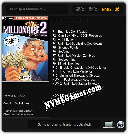 Treinador liberado para Beat Up A Millionaire 2 [v1.0.2]