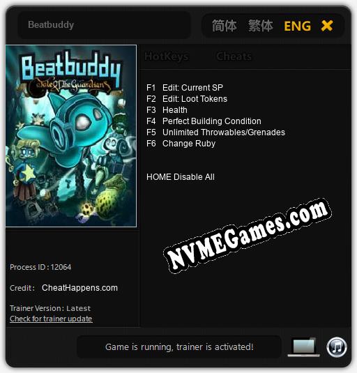 Treinador liberado para Beatbuddy [v1.0.6]