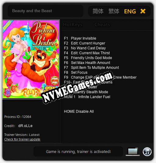 Treinador liberado para Beauty and the Beast [v1.0.5]
