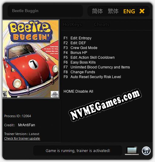 Beetle Buggin: Trainer +9 [v1.9]