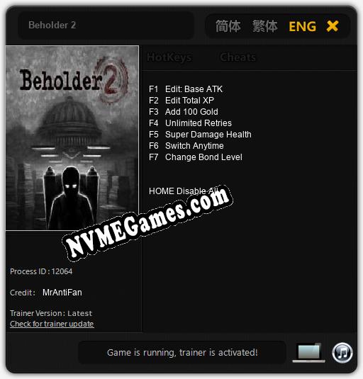 Beholder 2: Cheats, Trainer +7 [MrAntiFan]