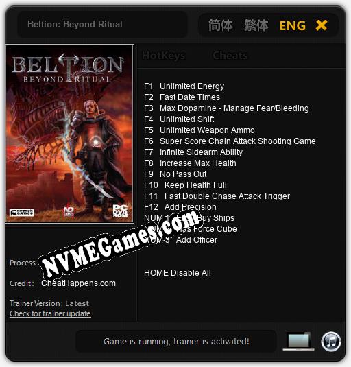 Beltion: Beyond Ritual: Treinador (V1.0.36)