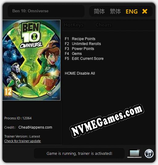 Ben 10: Omniverse: Trainer +5 [v1.2]