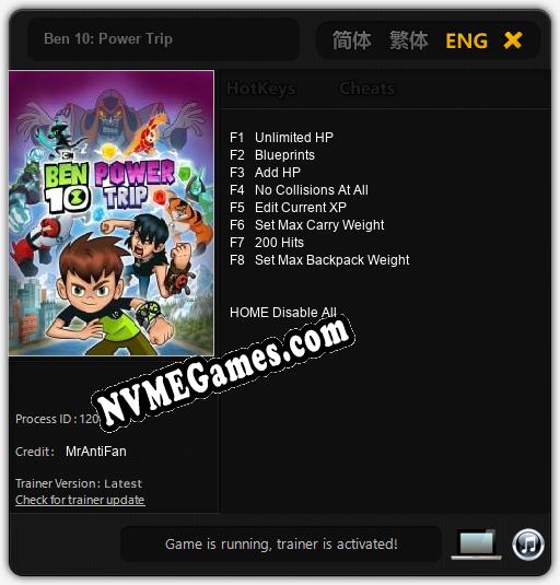 Ben 10: Power Trip: Cheats, Trainer +8 [MrAntiFan]