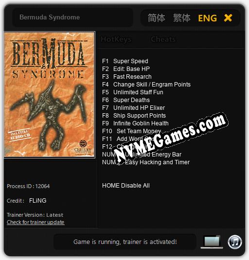 Bermuda Syndrome: Cheats, Trainer +14 [FLiNG]