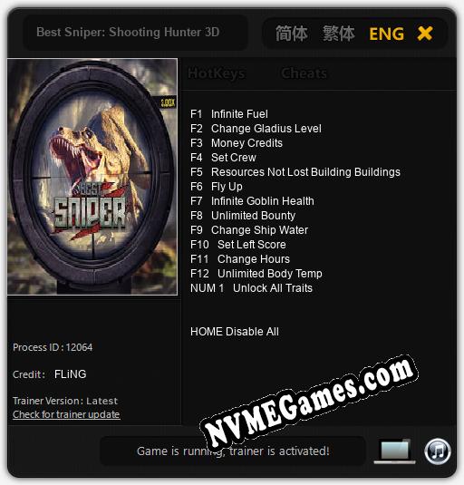 Best Sniper: Shooting Hunter 3D: Cheats, Trainer +13 [FLiNG]