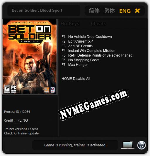 Bet on Soldier: Blood Sport: Treinador (V1.0.75)