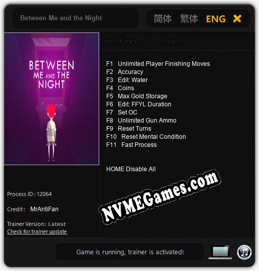 Between Me and the Night: Treinador (V1.0.69)