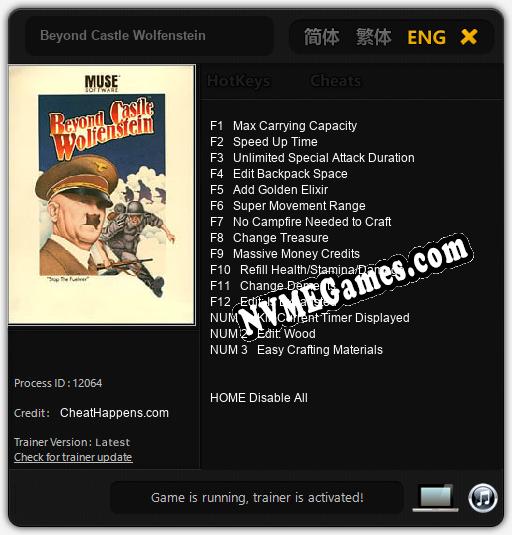 Beyond Castle Wolfenstein: Cheats, Trainer +15 [CheatHappens.com]