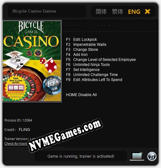 Treinador liberado para Bicycle Casino Games [v1.0.3]