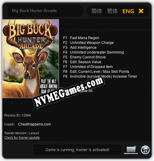 Big Buck Hunter Arcade: Cheats, Trainer +9 [CheatHappens.com]