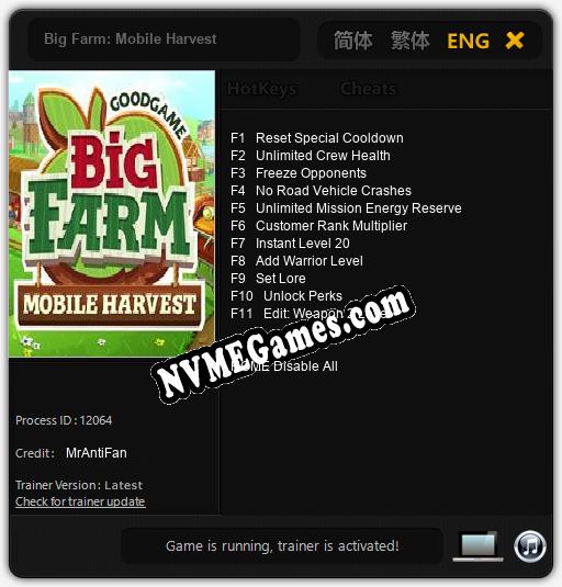 Big Farm: Mobile Harvest: Treinador (V1.0.56)