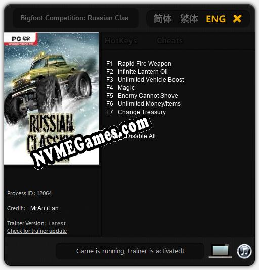 Treinador liberado para Bigfoot Competition: Russian Classics [v1.0.8]