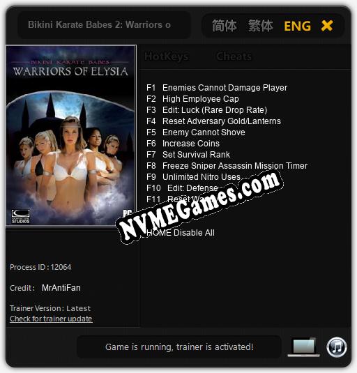 Bikini Karate Babes 2: Warriors of Elysia: Trainer +11 [v1.7]