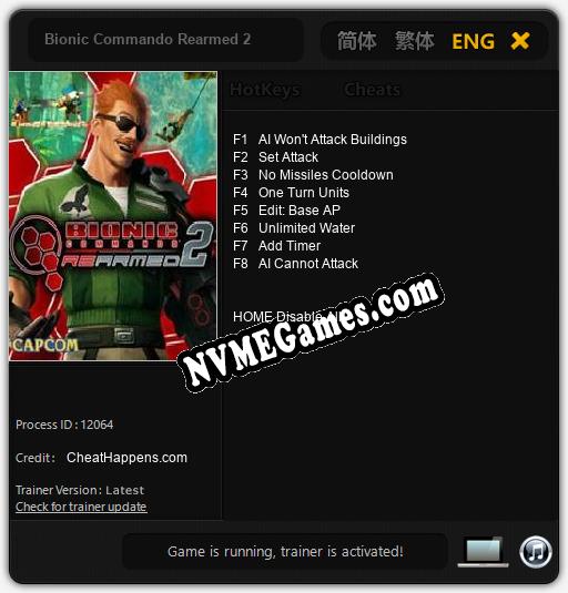 Treinador liberado para Bionic Commando Rearmed 2 [v1.0.6]