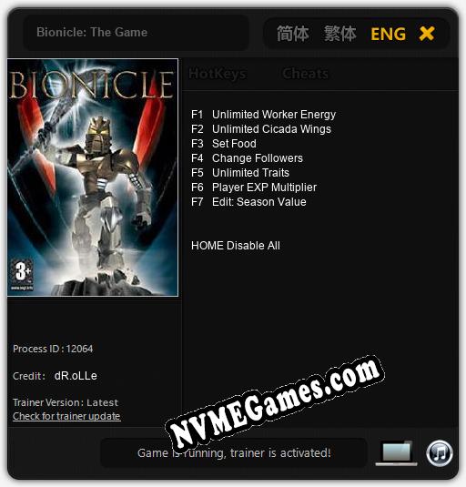 Treinador liberado para Bionicle: The Game [v1.0.2]